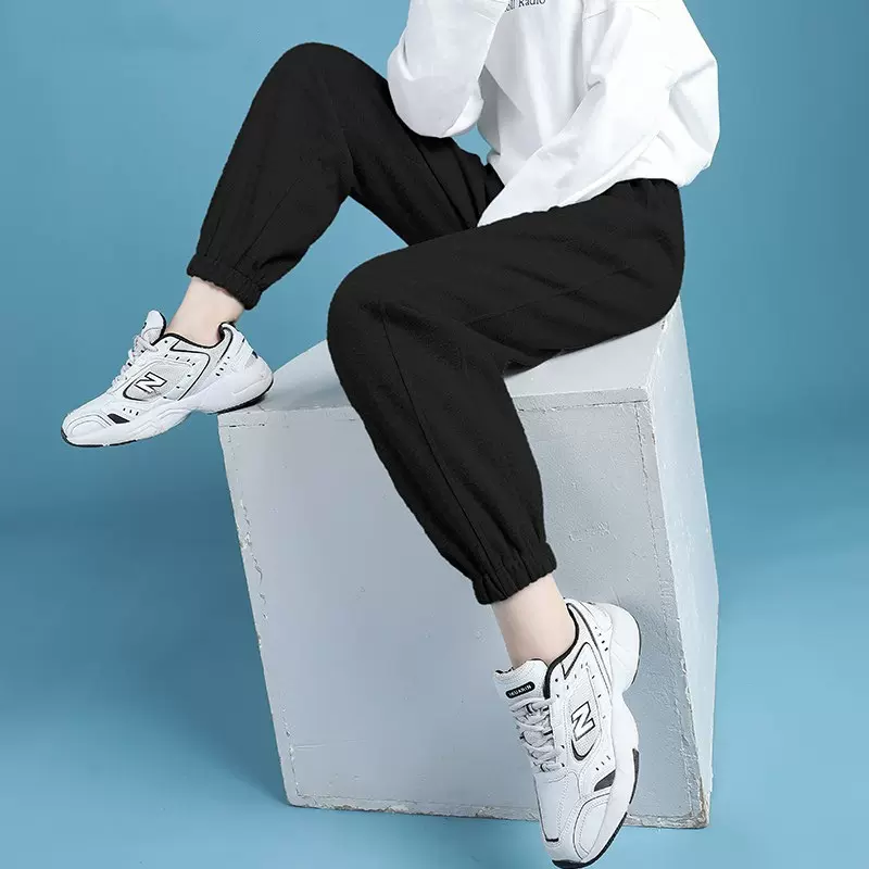 运动裤子女裤秋冬季新款九分宽松休闲百搭小个子束脚灰色舒适卫裤