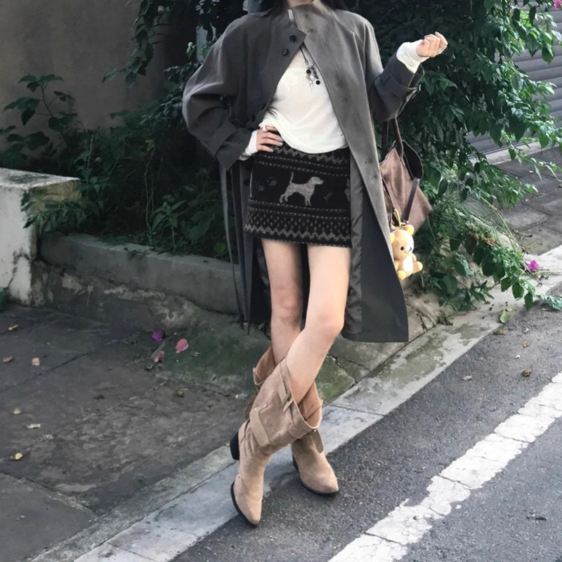 秋季2025新款休闲宽松百搭大衣气质感复古立领长款风衣外套女|undefined