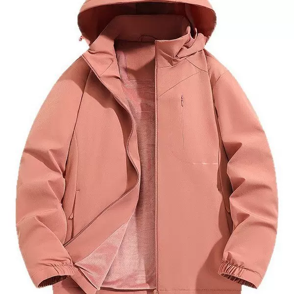 户外弹力风衣加绒加厚情侣款夹克运动休闲男士外套防风保暖