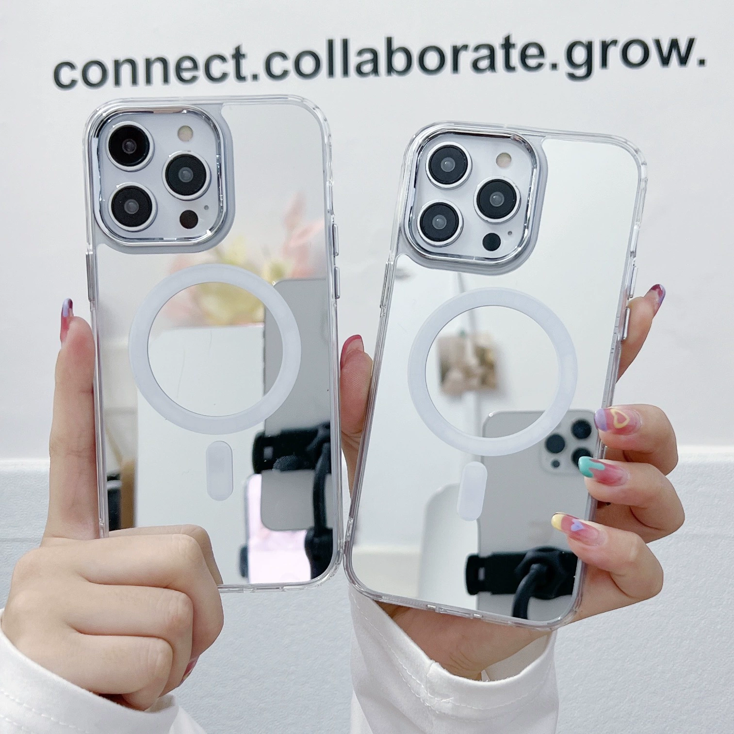 Чехол для телефона совместимый с iPhone 17, iPhone 16 зарядка с электромагнитной связью, 17про, эффект зеркалирования