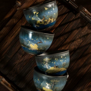 窑变茶杯个人专用陶瓷茶盏功夫茶具主人杯单杯高档品茗杯跨境产品