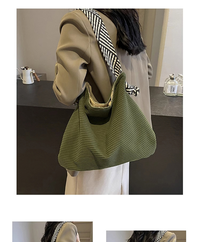Túi tote vải canvas nữ cỡ lớn đi làm, đeo vai đơn kiểu mới mùa hè — Màu xanh lá chi tiết 2
