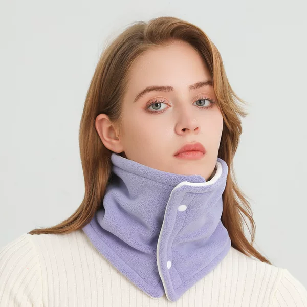 New Double-layer Scarf Winter New Warm-keeping Cervical Vertebrae Sleeve Solid Color Wool Knitted Thickened Scarf for Men and Women