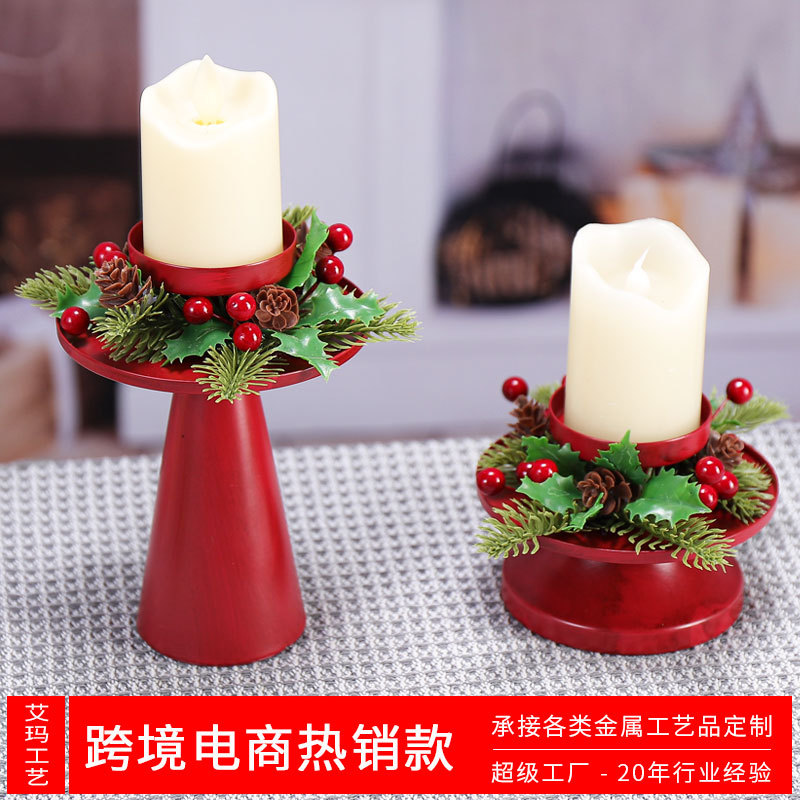 Estilo americano de alta patas de Navidad Candelabro decoración hierro creativo Navidad vela Taza fotografía atmósfera decoración de Navidad