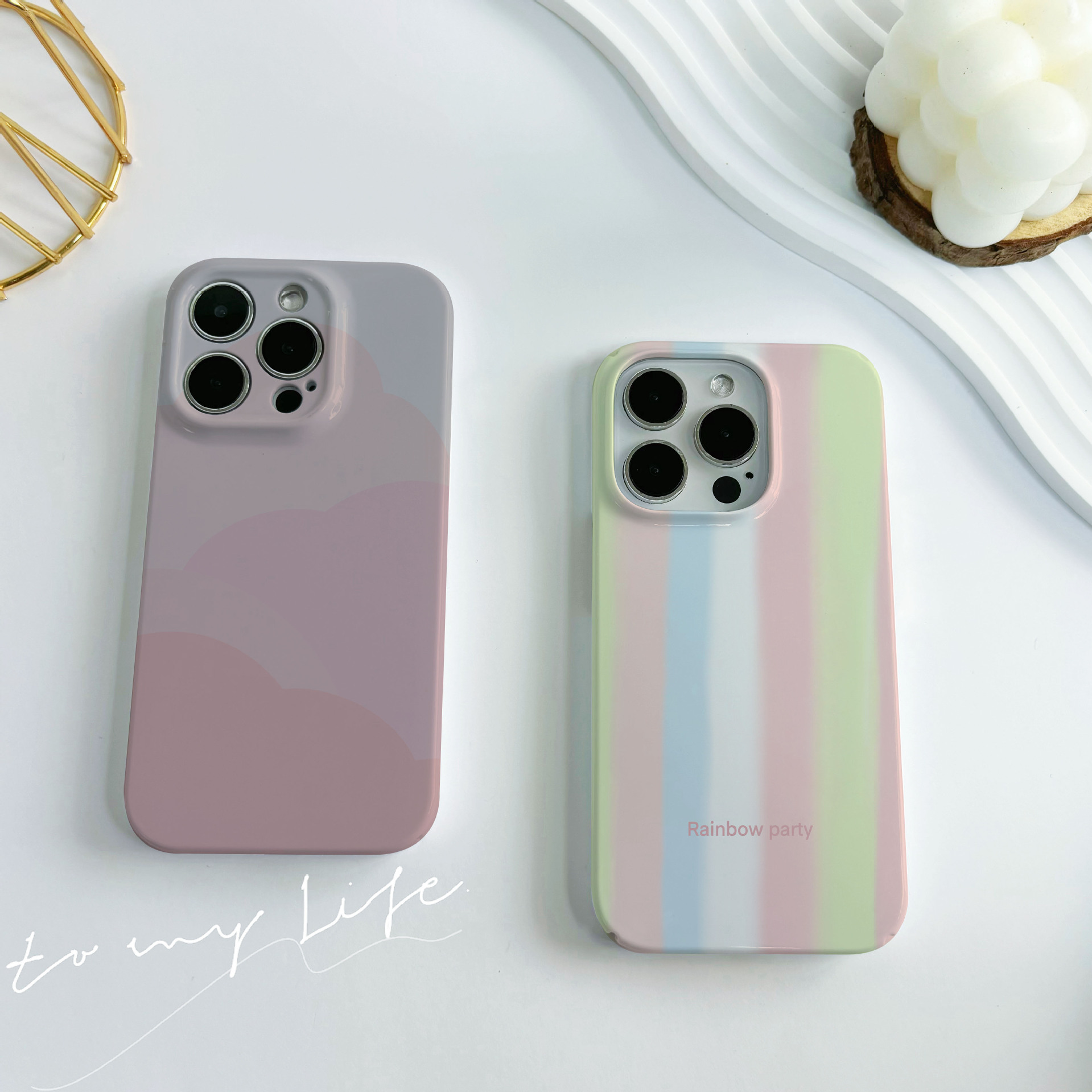 Rainbow Gradient Phone Case For Apple Iphone 15 14 13 12 Pro Max_voghion.com