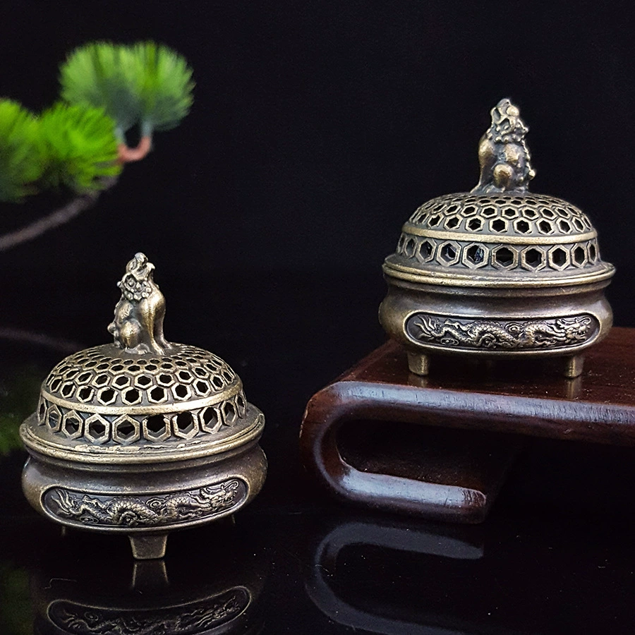 Заводская оптовая продажа старинного металла дракона и феникса Кирин небольшая курильница