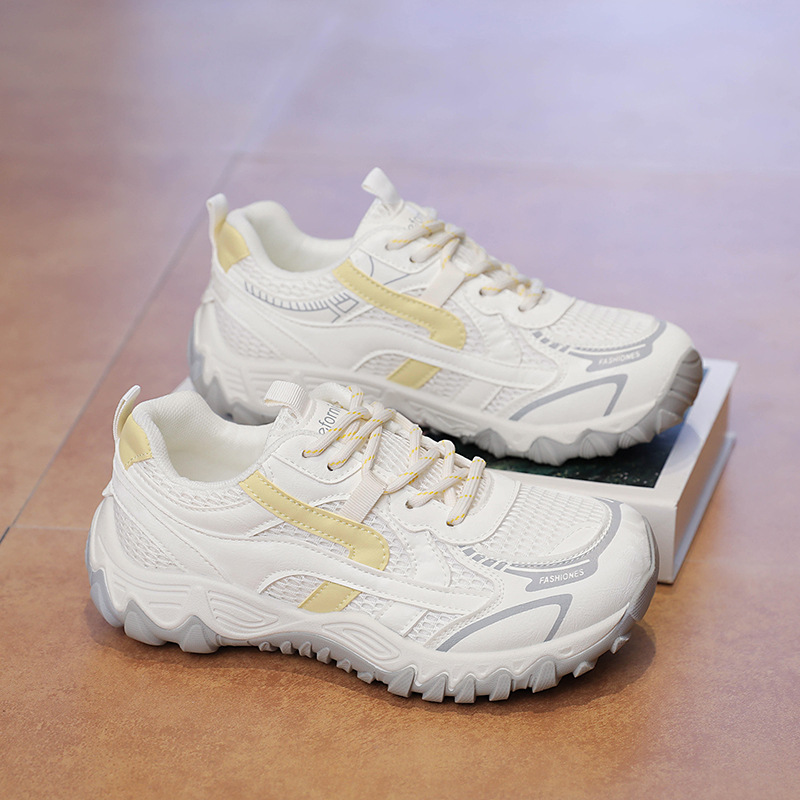 Zapatillas Deportivas Chunky para Mujer Capellada de PU y Malla Suela de Caucho con Aumento de Estatura para Uso Diario