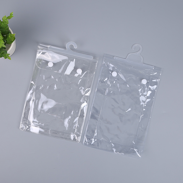 厂家定制PVC包装袋塑料按扣袋pvc透明包装袋密封防尘塑料挂钩袋