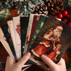 クリスマス暖かい休日パーティーグリーティングカードクリスマスはがきクロスボーダークリスマスシーン背景装飾カード