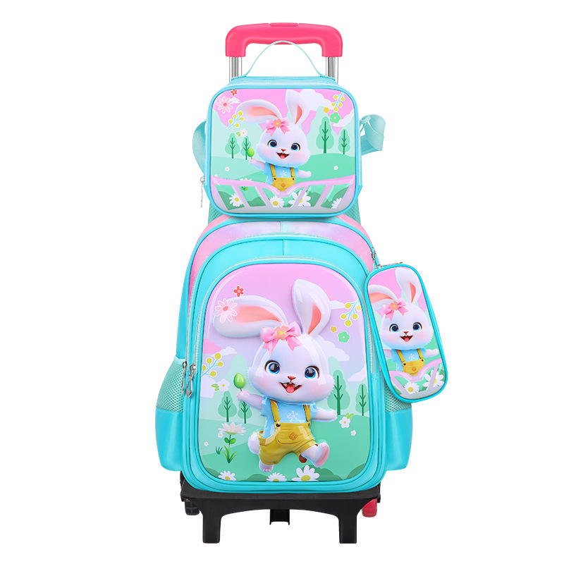 Nuevo tipo de bolsas de tirón de tres piezas de dibujos animados unicornio para niños mochila de espalda de gran capacidad para hombres