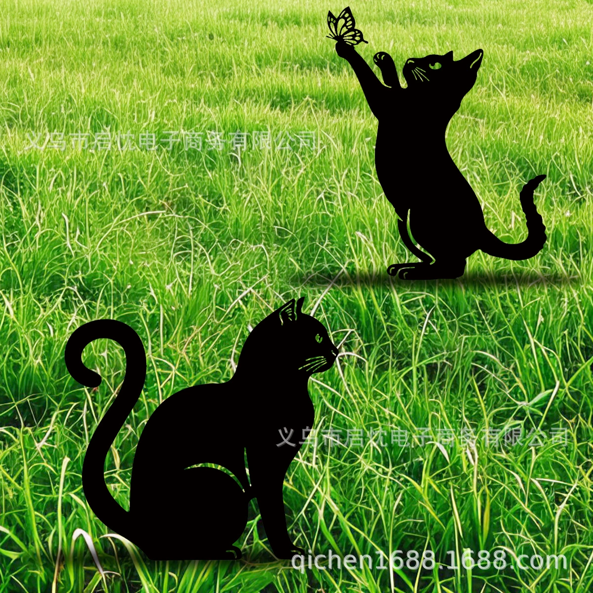 Кованые изделия из железа и ремесла кот домашний сад свай декоративный силуэт животных наружный декоративный плагин для трансграничного использования