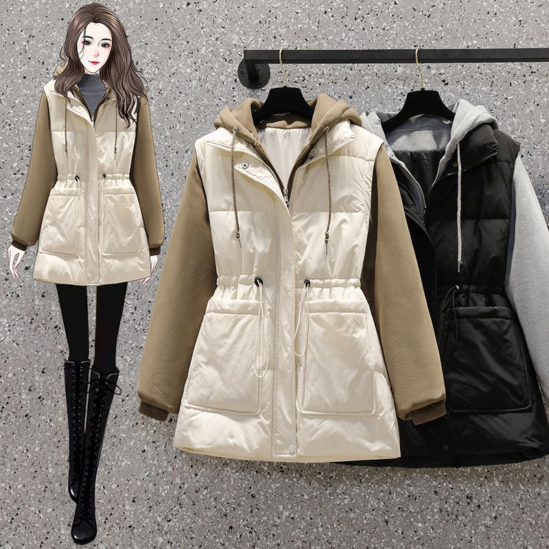 Sweater Mosaic False two Down Jackets 2022 Autumn and winter new pattern fashion Duck keep warm Easy jacket coat