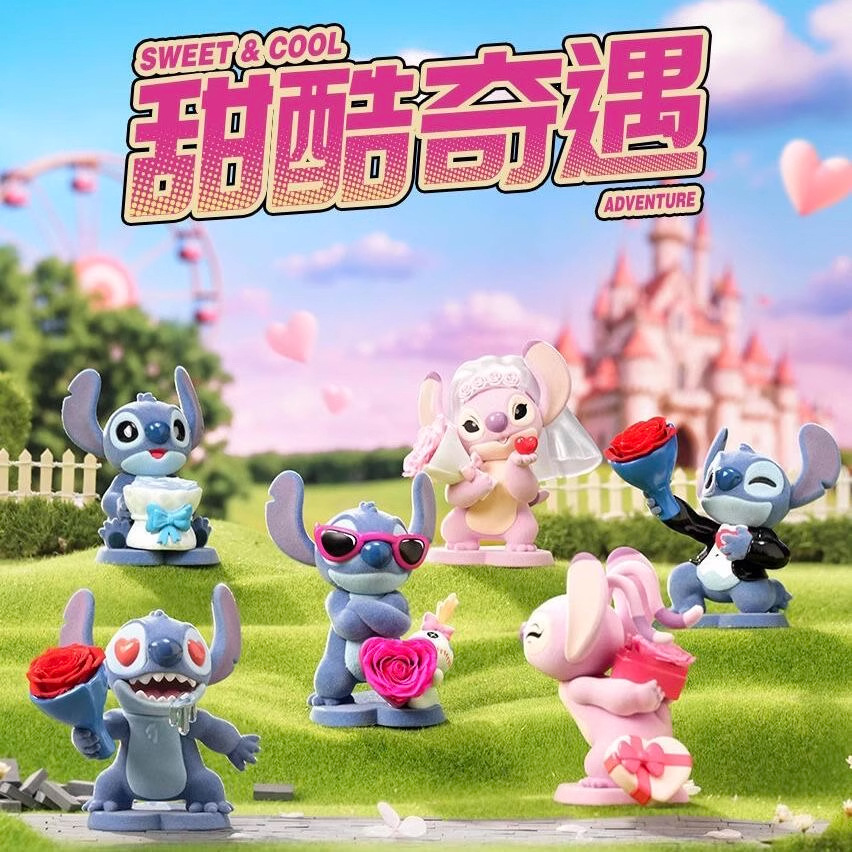 正品迪士尼史迪奇甜酷奇遇永生花系列盲盒潮玩手办创意摆件批发礼