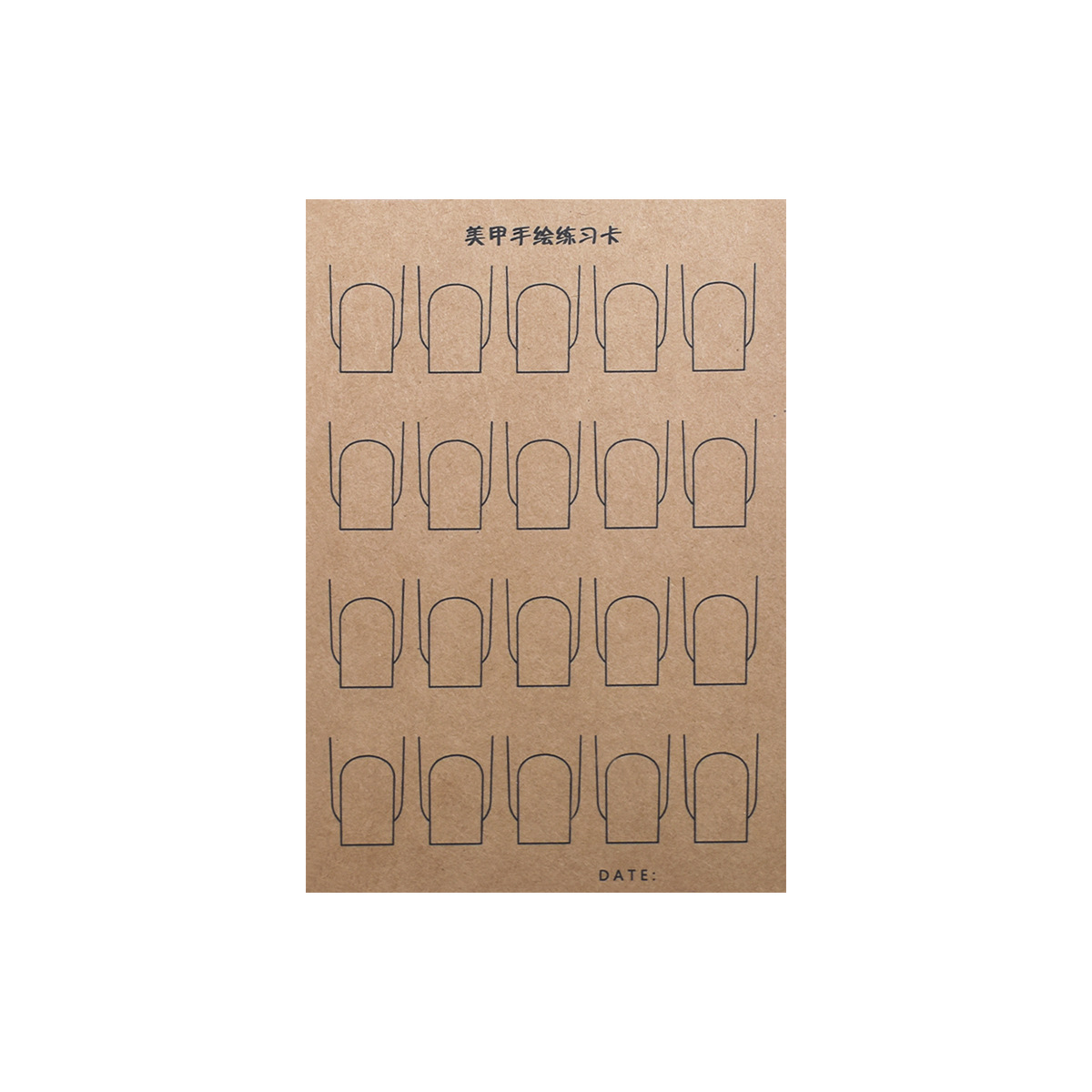 Pequeño libro rojo transfronterizo estilo caliente pintura de uñas práctica tarjeta de papel copia de papel kraft tarjeta de papel A de doble cara pintada a mano 6 hojas