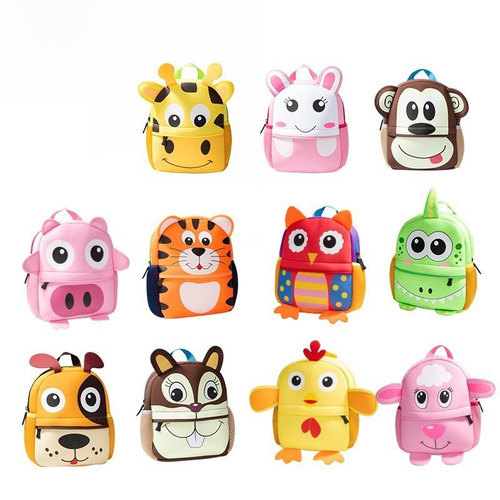 Small and Middle Class Children's Ultra Lightweight Diving Material Kindergarten Cartoon Cute Animal Dual Shoulder Backpack for Boys and Girls