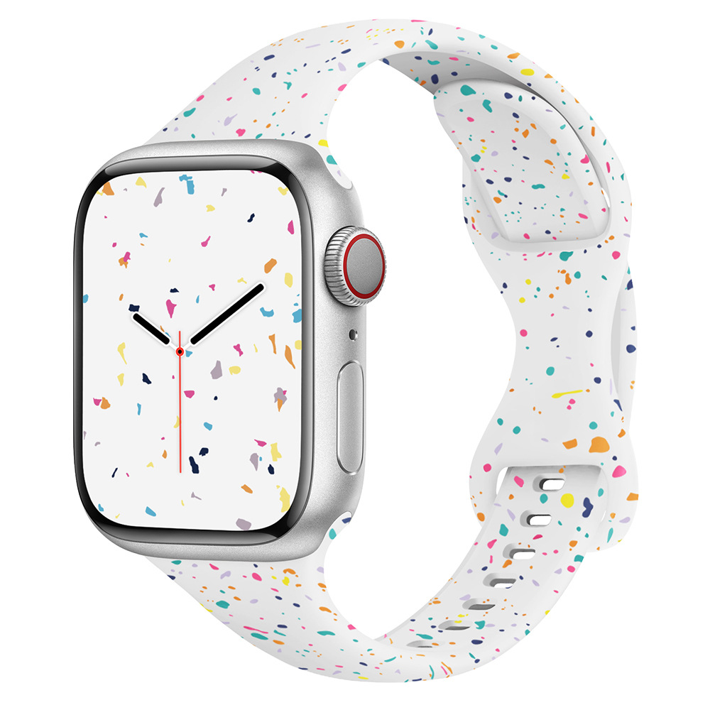 Aplicable a Apple Watch correa iwatch9 cintura pequeña mariposa botón de color chip nuevo tipo de mujer s8765 correa creativa
