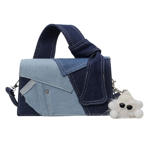 Fashionable denim stitching crossbody bag women's bag niche versatile casual shoulder bag high-end this year's new handbag