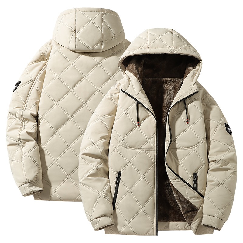 818 Cotton Jacket 2026 Autumn/Winter Fleece-Lined Thickened Hooded Cotton Coat Men's Plus Size Loose Fit Fashionable Casual Cotton Clothing