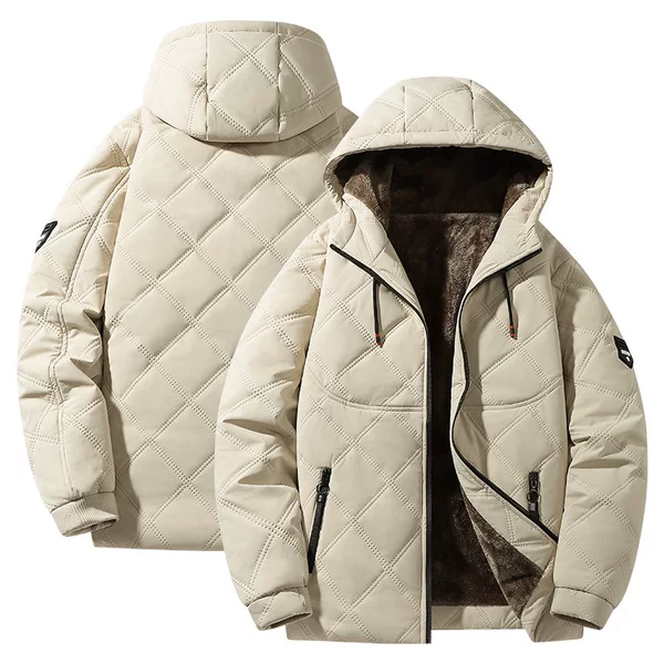 818 Cotton Jacket 2026 Autumn/Winter Fleece-Lined Thickened Hooded Cotton Coat Men's Plus Size Loose Fit Fashionable Casual Cotton Clothing