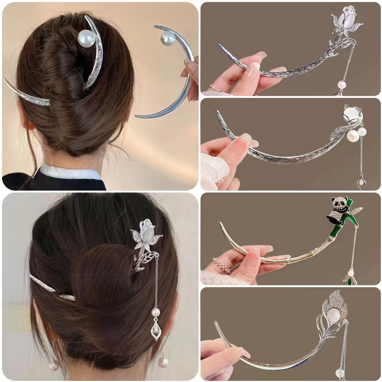 Guzhang style hairpin for women, new Chinese style cheongsam and Hanfu hair accessory, simple modern hair comb, unique high-end head decoration