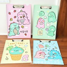 小恐龙A4板夹文件夹考试垫板卡通纸质少女学生可爱多功能办公用品