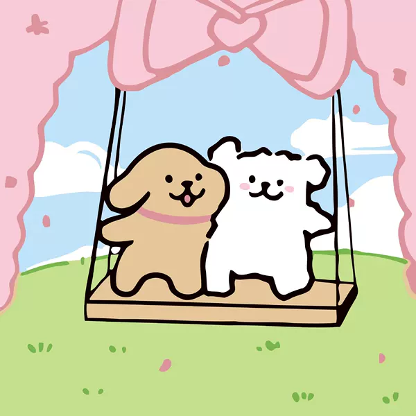Line puppy [Rabbit grid] 03