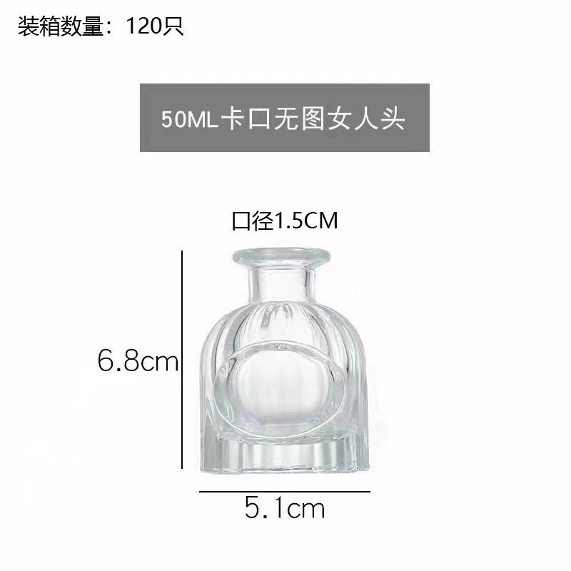 50ml 사진 없는 여성용 머리, 투명