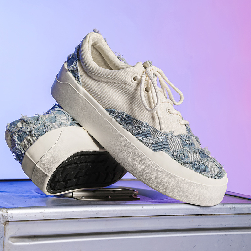 Couple Shoes High Quality Vulcanized Rag Canvas Shoes 2024 Spring New Arrival Fashion Retro Thick Soled Men's Shoes Wholesale_voghion.com