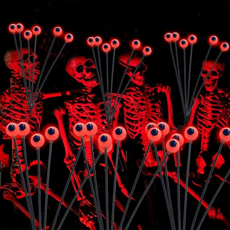 Led Ground Lights Outdoor Waterproof Solar Garden Decoration Halloween Horror Atmosphere Festival Ghost Lights Eyeball Lights