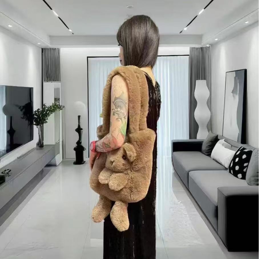Borsa a spalla in peluche koala per donna grande borsa orso_voghion.com