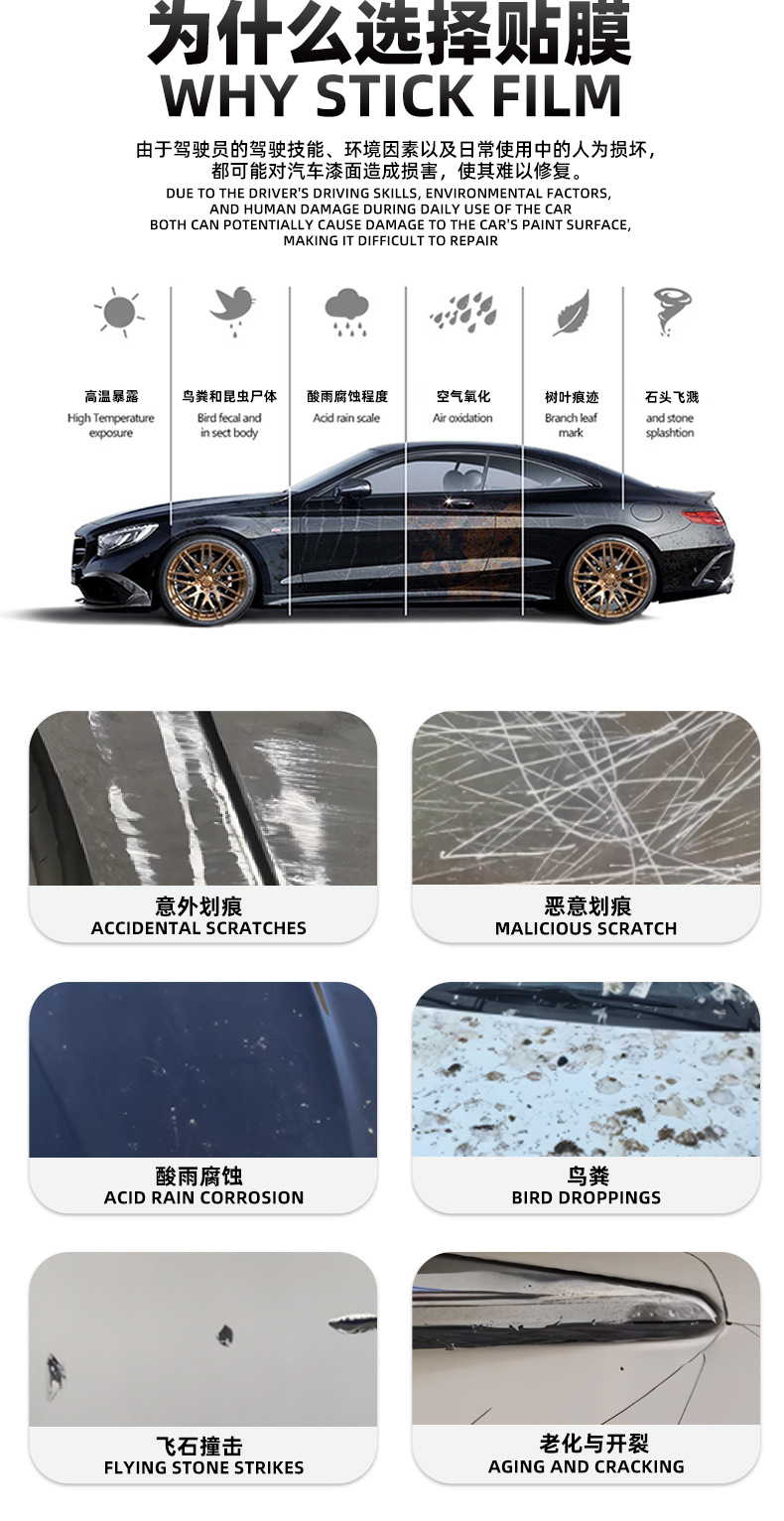 Turkey Specializes in Invisible Car Wraps, Ppftpu Glossy Transparent Self-Healing Hydrophobic Factory Car Paint Protection Film