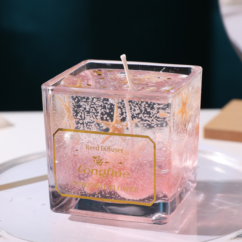 アロマキャンドルガラス燭台ロマンチックなアロマキャンドル創意お土産アロマキャンドル杯プレゼントゼリーワックス|undefined