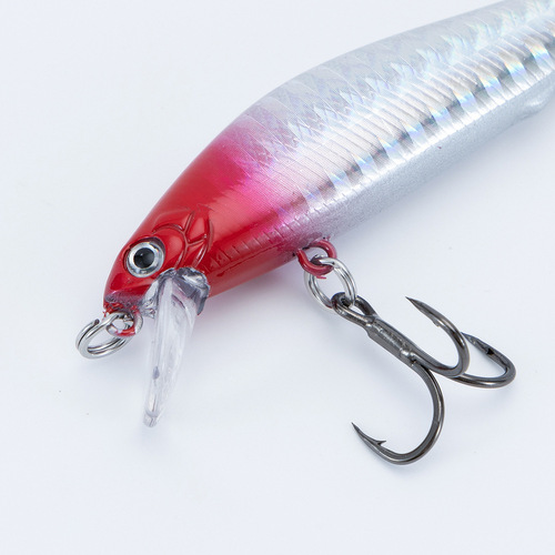 Luya submersible minnow dead fly system submersible hard bait fake bait long throw lure silver knife full water layer cocked mouth
