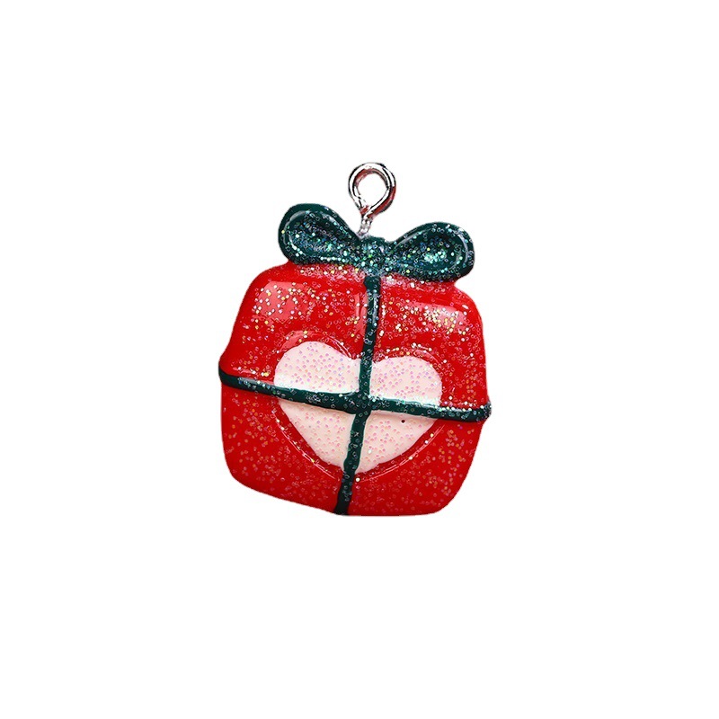 Colgante de resina navideña Muñeco de nieve de resina navideña colgante DIY accesorios de joyería Amazon suministro transfronterizo