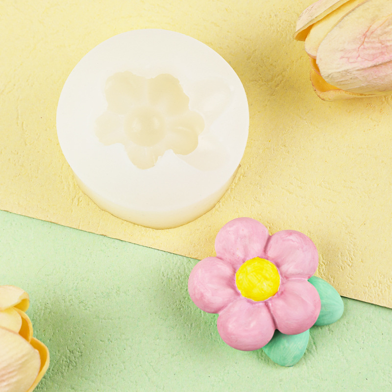 Aromaterapia fragante piedra tridimensional flor decoración pastel decoración yeso chocolate fondant epoxi molde de silicona