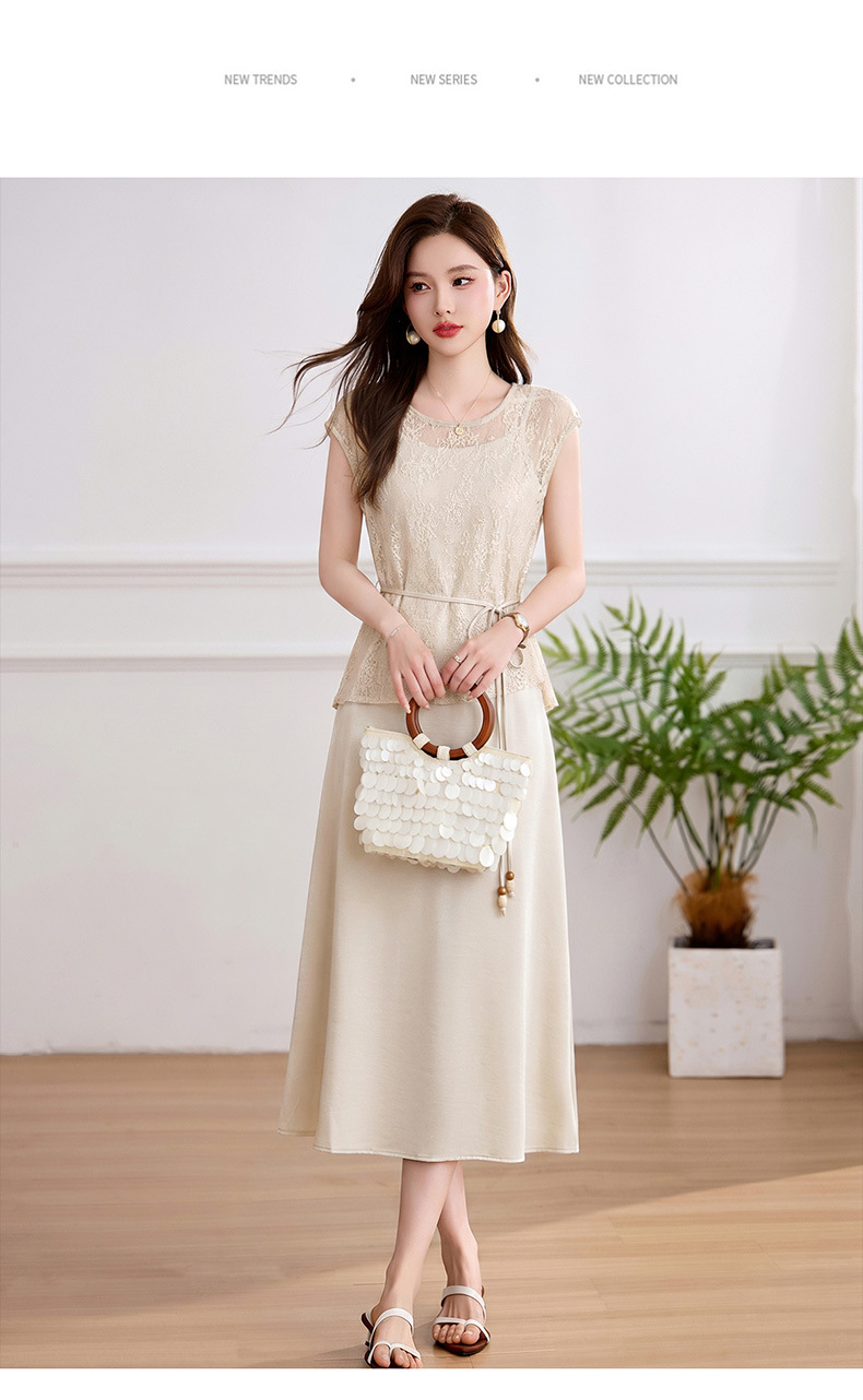 Đầm maxi nữ hai dây thắt eo thanh lịch mùa hè JX2619 — màu xám, màu mơ chi tiết 26