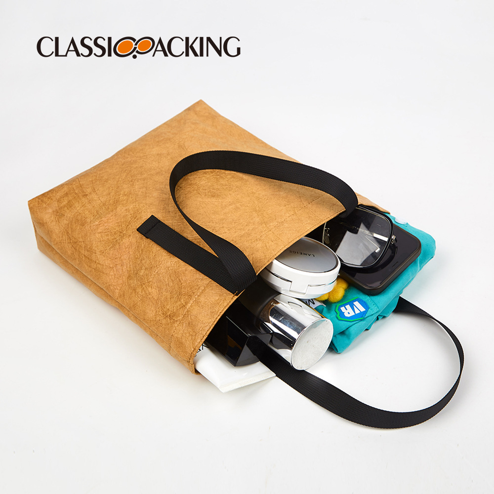 Bolso de mano de papel kraft de un solo hombro Bolso de viaje simple y casual todo-fósforo Bolso de viaje impermeable de gran capacidad con logotipo impreso