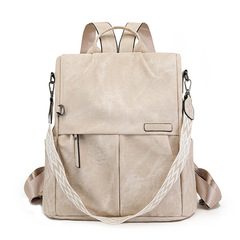 双肩包女工厂新款潮韩版时尚百搭女士包软皮大容量书包旅行pu包包