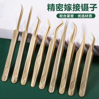 可定制logo假睫毛镊子夹睫毛高精密美睫镊子金羽海豚夹造景贴纸夹