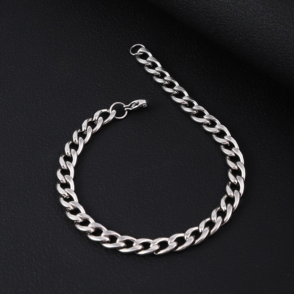 Stainless Steel Cuban Chain Bracelet For Men Bold Fashion Design_voghion.com