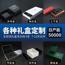 源头工厂天地盖盒小批量定制首饰盒礼品盒徽章击凸压纹浮雕精装盒