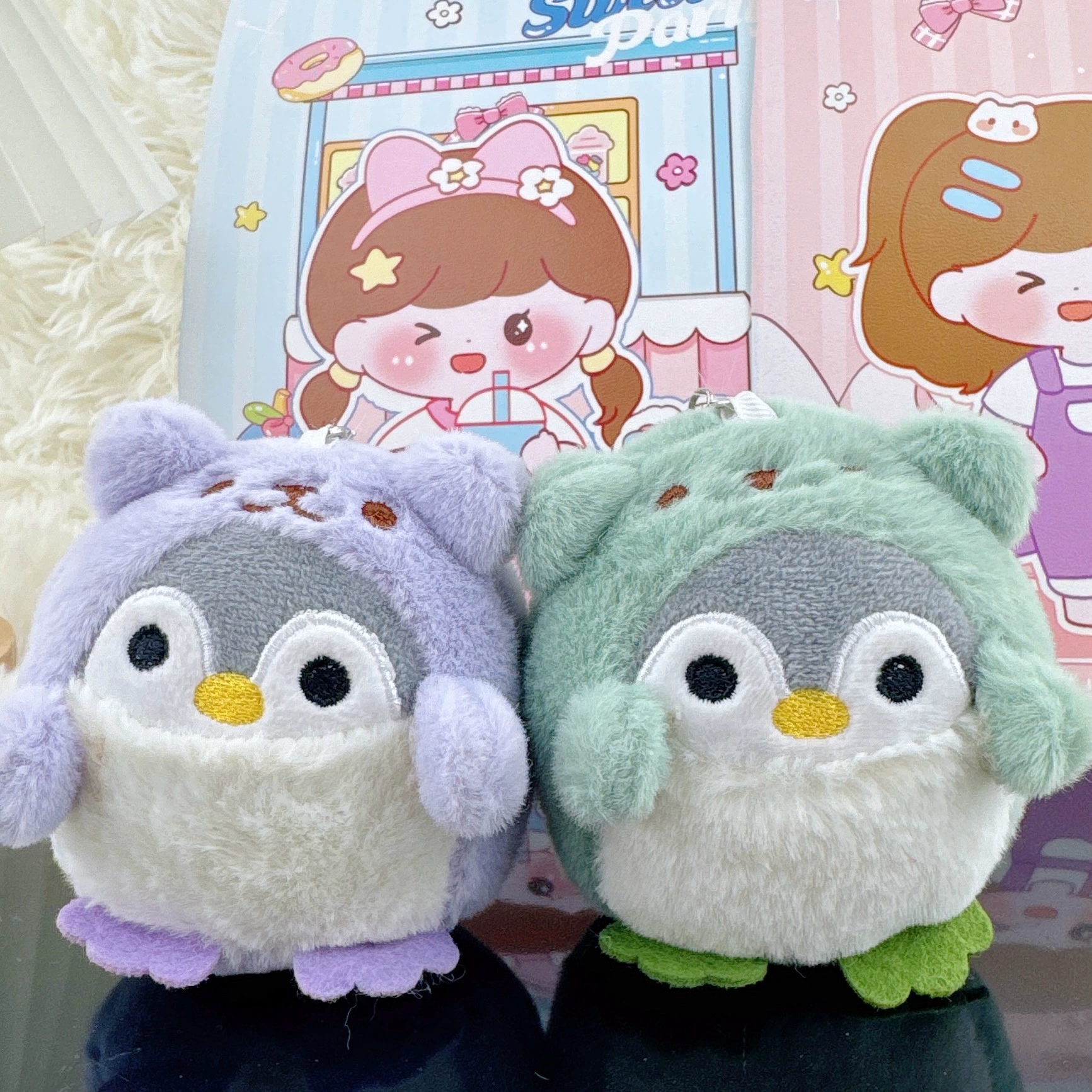 Мультяшная переодевание куклы пингвинов встряхивают звук того же платья маленький пингвин плюшевая игрушка кукла 8CM