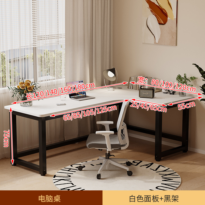 오른쪽 모서리, 검정색 테이블 다리 + 흰색 테이블 상판(원목)