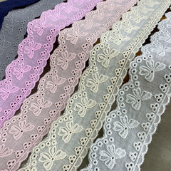 4 cm full process fine cotton embroidery lace bow tie DIY clothes skirt edge collar bedding clothing decoration accessories 
