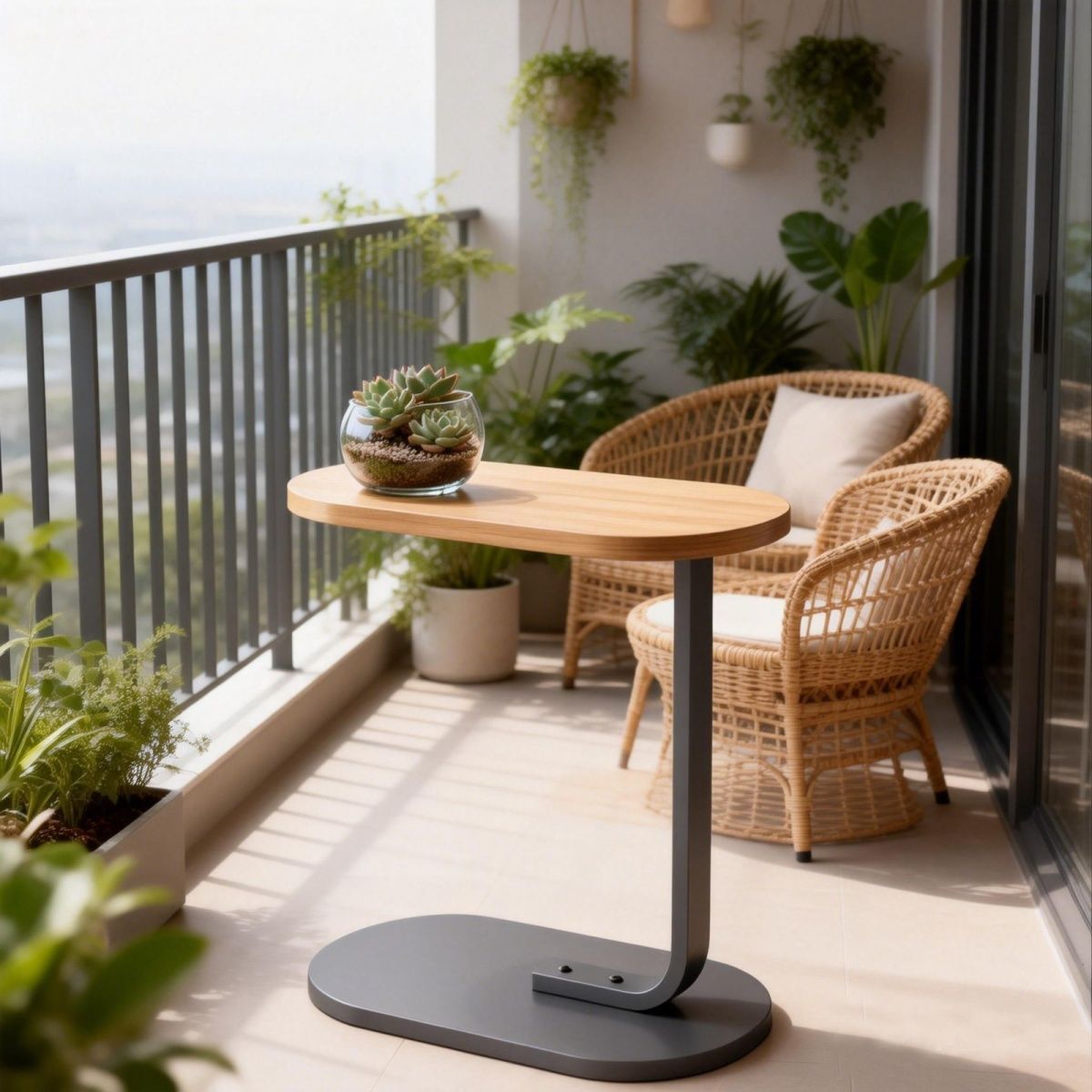 Tendencia de la mesa lateral móvil de color negro de madera pequeña mesa de té sofá sala de estar mesa lateral del dormitorio mesa pequeña de cabezal de cama
