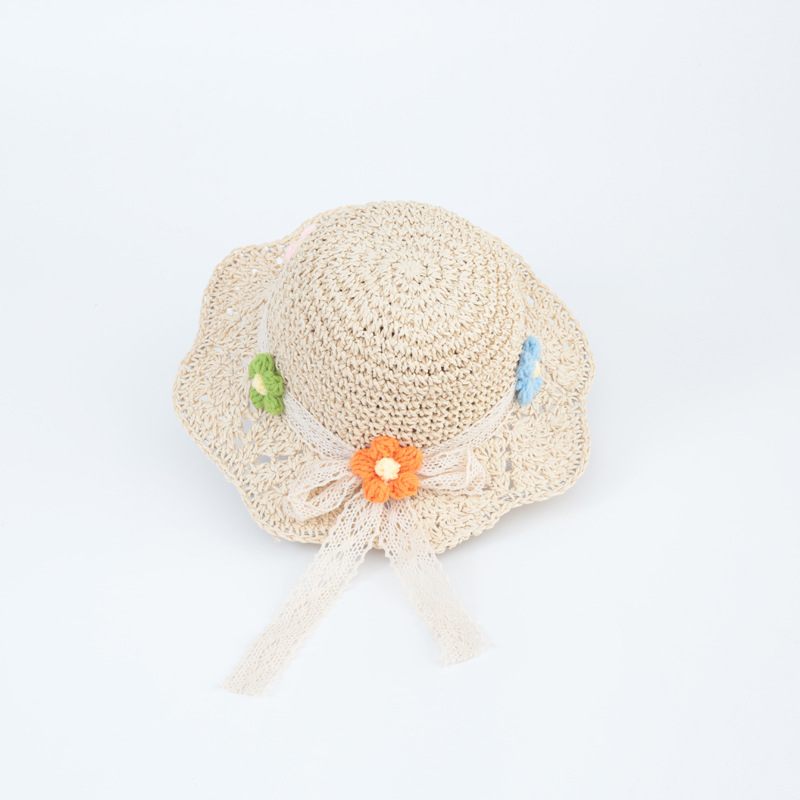 Flower beige + 1-2 years old (recommended head circumference 45-48cm) + built-in adjustment rope (adjustable)