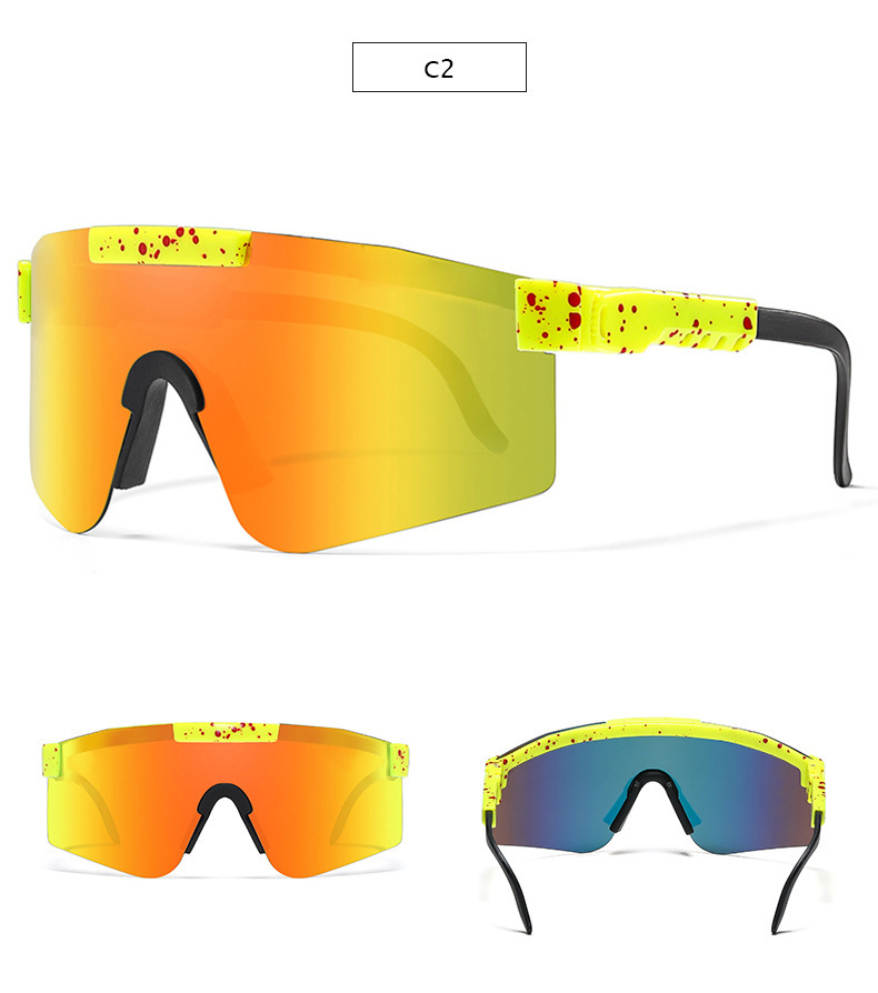 Casual Gradient Color PC UV400 Protection Biker Frameless Sports frame Sunglasses display picture 13