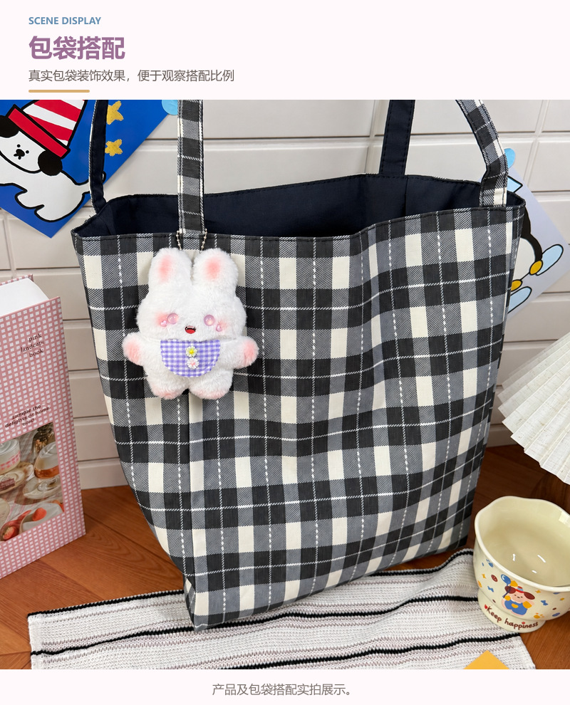 Cartoon handmade plush doll pendant bib rabbit angel rabbit doll DIY keychain pendant wholesale for market stalls