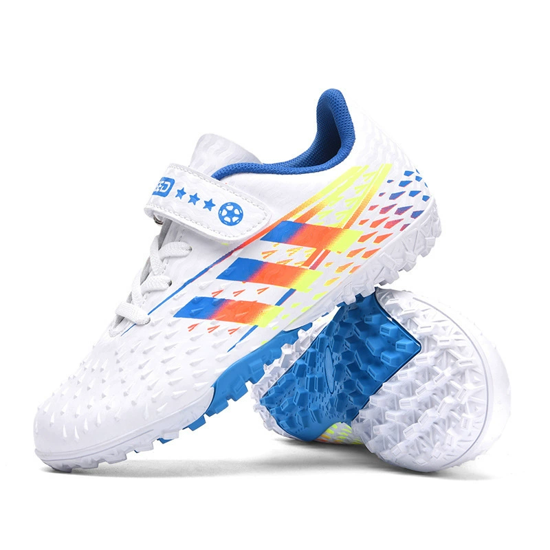 Трансграничные волшебные наклеенные кроссовки для школьников футбольные туфли черные красные футбольные туфли AG длинные шипы для мальчиков и девочек