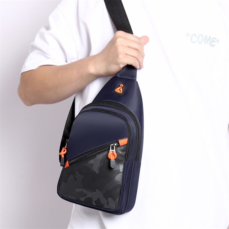 Bolso de pecho para hombres transfronterizos nuevo simple bolso de hombro casual portátil diseño de moda personalidad bolso móvil de viaje universal